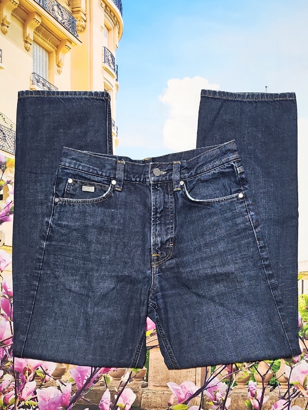 Hugo Boss Blue Straight Leg Jeans Size 28